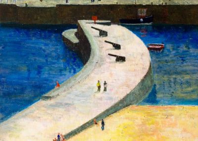 'North Wall Lyme Regis' - Original Painting on Card. 30 x 40cm